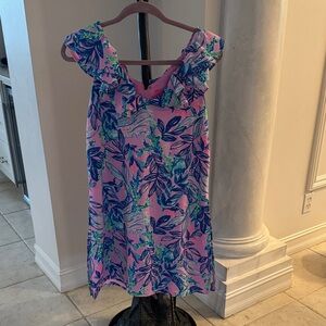 Lilly Pulitzer Pink and Blue Floral romper Dress